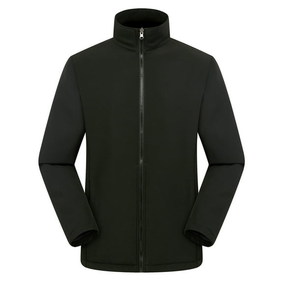 Lovskoo 2024 Fleece Rain Jacket for Women Trendy Fleece Solid Color Long Sleeve Hooded Jacket Winter Warm Outdoor Raincoat Windbreaker Black