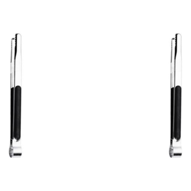 Bewildely Pinza para barbacoa Pinzas para alimentos resistentes Pinzas antiadherentes para pan y carne Herramienta para hornear en la cocina Negro10 pulgadas (25.5 cm) 2Conjunto