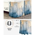 thumbnail image 3 of Absstract Color Block Bed Skirt Queen Size 16" Drop Blue Beige Gradient Art Ruffled Wrap Around Bed Skirts Adjustable Elastic Bedskirt Dust Ruffle for Queen Size Bed, 3 of 7