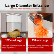 AzulHome Electric Cheese Grater, Vegetable Grater Slicer, Salad Shooter Shredding, Stainless Steel, 5 Interchangeable Blades, Home Kitchen Use