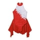 thumbnail image 5 of Vestido de malla de gimnasia para niñas, con lentejuelas brillantes, malla transparente, escote en forma de cerradura, sin mangas, para patinaje artístico, baile lírico, 5 of 5