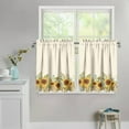 thumbnail image 4 of Blue Sky Kitchen Tier Curtains White Cloud Half Window Curtains 24 Inch Length Rod Pocket Small Window Curtains Treatment for Living Room Bedroom Decorations for Home, 4 of 6