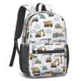 thumbnail image 2 of Excavator and Mountain White Pattern 17" School Backpacks for Teens,Waterproof Oxford Fabric,S-Shape Padded Straps for School,Travel,Hiking,Camping, 2 of 6