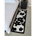 thumbnail image 5 of GYTY Room Decor Y2K Cool Rugs Aesthetic Black and White Flower Carpet Area Rug Modern for Bedroom Living Room (1.3'×4',Mousse), 5 of 7