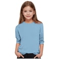 thumbnail image 4 of Fesfesfes Spring Summer Kids Girls Boys Long Sleeve Basic T Shirt Solid Color Casual Tee Shirt Round Neck Pullover Tops Clothes 5-13Years(Light Blue,11 Years), 4 of 6