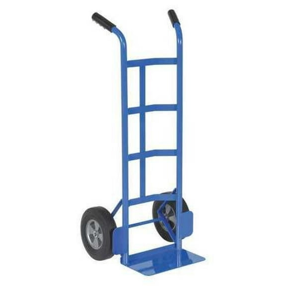 Vestil DHHT-500S-HR Steel Hand Truck with Dual Handle,Hard Rubber Wheels, 500 lbs Load Capacity, 44-1/2" Height, 21" Width X 17-1/2" Depth