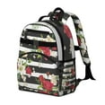 thumbnail image 2 of Floral Print Laptop Backpack, Water-Resistant, Multi-Layer Compartments, Lightweight, Buckle Closure, Great School or Travel Gift, 2 of 6