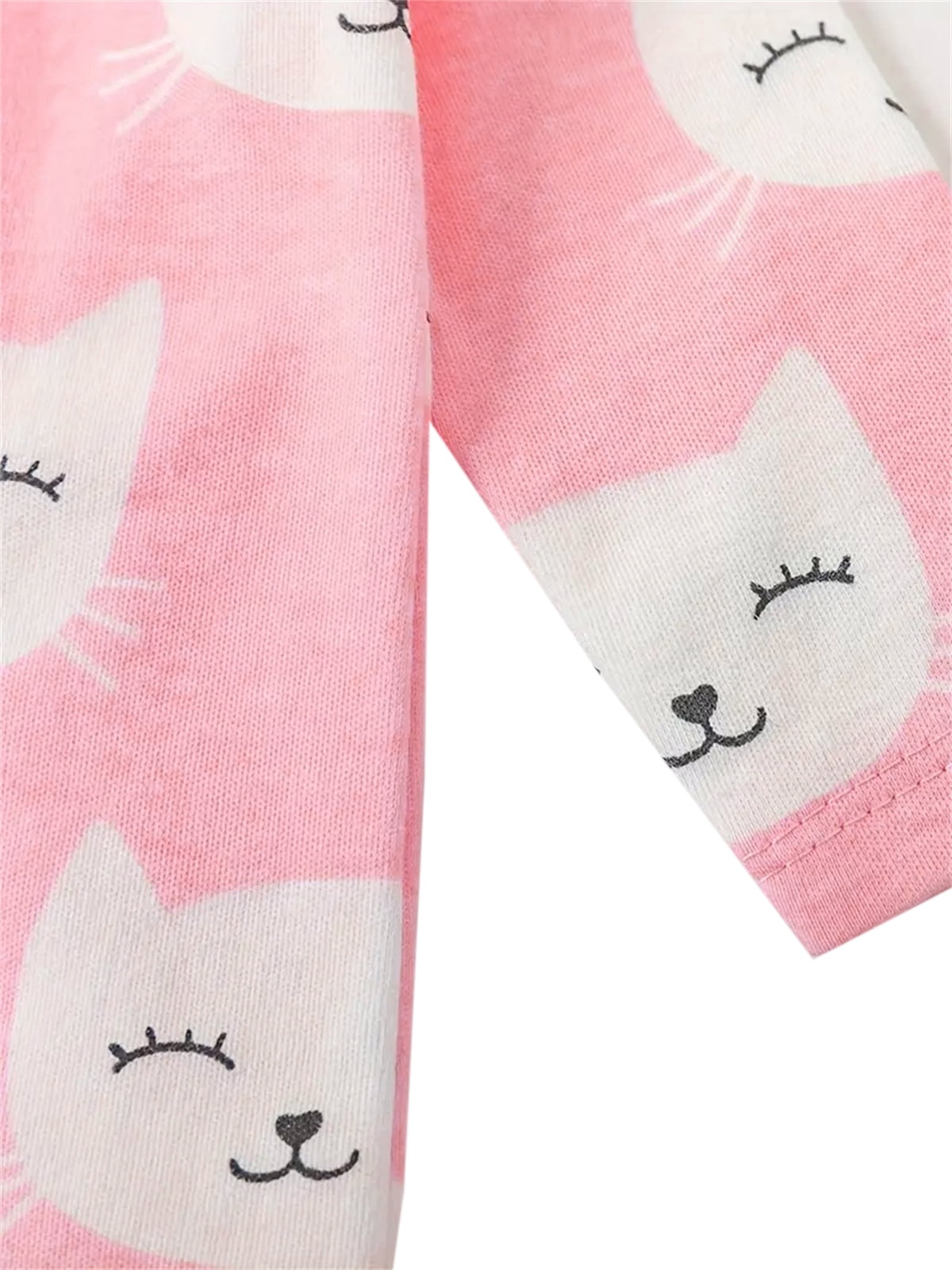 QEFJNO Newborn Baby Girls' 3-pack Sleep and Play Footies Pajamas One-Piece Sleeper Button Jumpsuit Cotton Cat PJs