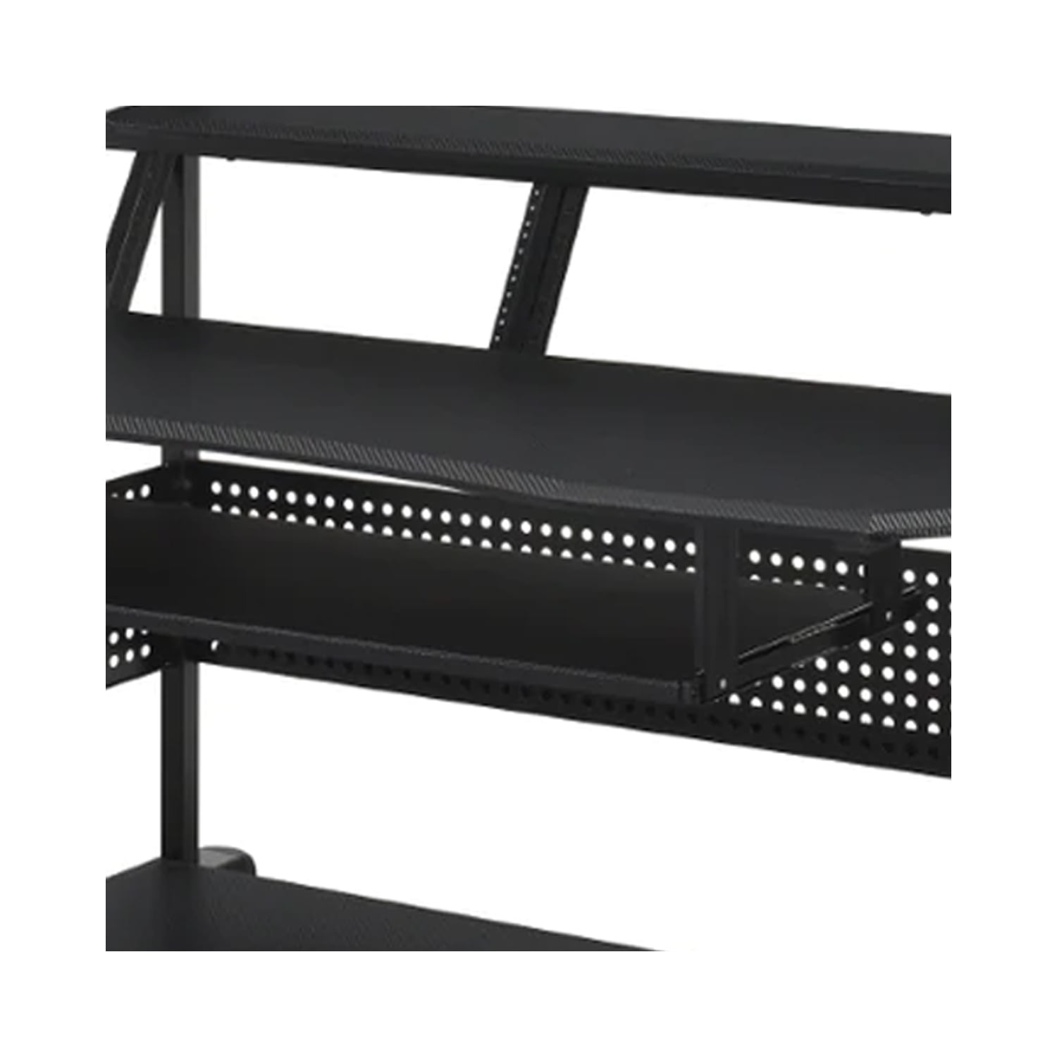 Gia 67 Inch Music Desk Studio Workstation Keyboard Tray Shelves Black