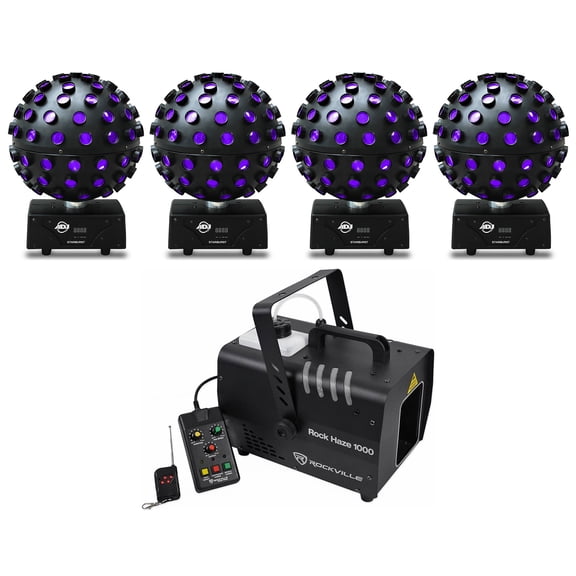 4) American DJ ADJ Starburst LED Spheres Shooting Beam Light Effect Haze Machine