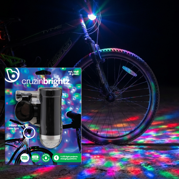 Brightz CruzinBrightz Disco Bike Light, Multicolor LED Light with Quick-Attach Mount
