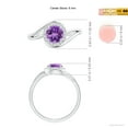 thumbnail image 4 of ANGARA Natural Amethyst Bypass Engagement Ring with Diamond Halo in 14K White Gold for Women (Size-6mm) | February Birthstone, Birthday, Anniversary, Jewelry Gift for Women | Natural Amethyst Ring, 4 of 9