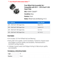 thumbnail image 2 of Front Wheel Hub Assembly Set - Compatible with 2011 - 2016 Ford F-550 Super Duty 2012 2013 2014 2015, 2 of 2