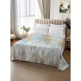 thumbnail image 2 of Contemporary Yellow Blue Tree Full Size Flat Sheet, Wrinkleproof & Fadeproof Cooling Flat Bed Sheet Only, Abstract Art Oil Paiting Breathable Soft Bedding Top Sheets 81 x 96 Inches, 2 of 8