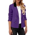 thumbnail image 5 of Levmjia Women Blazer Jacket Soft Lapel Collar Long Sleeve Solid Color Open Front Coat Office Work Daily Commute Holiday Travel Casual Everyday Wear, 5 of 7