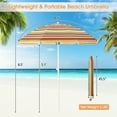 thumbnail image 3 of Gymax Parasol de Plage Portable pour Patio de 6,5 Pi, Ajustable, 3 of 9