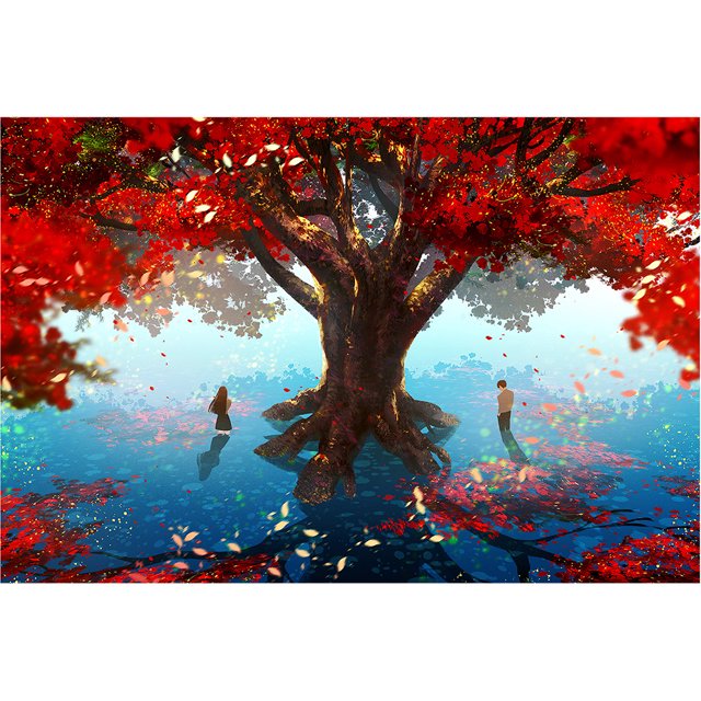 Cuadros Decorativos 1000 Uds. Rompecabezas de papel para manualidades rompecabezas para amantes bajo árboles juguete inteligente Wdftyju embutido en tela