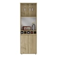 thumbnail image 6 of Newboti Bar Double Door Cabinet, Five Built-in Wine Rack, Two Shelves, Two Interior Shelves, Light Oak 711236635837116, 6 of 8