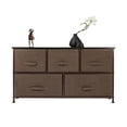 thumbnail image 4 of KEINXS 2-Tier Wide Closet Dresser, Nursery Dresser Tower With 5 Easy Pull Fabric Drawers And Metal Frame, Multi-Purpose Organizer Unit For Closets, Dorm Room, Living Room, Hallway, Brown, 4 of 5