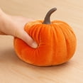 thumbnail image 6 of huayou Velvet Artificial Pumpkin 3.15x2.76 Inch Brown Velvet Pumpkin Mini Table Decor for Fall Thanksgiving Halloween Party Arrangement, 6 of 7