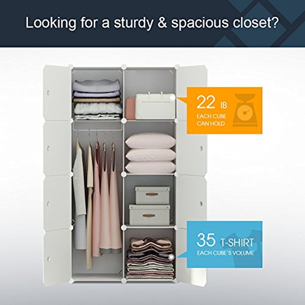 Kousi Portable Closet Clothes Wardrobe Bedroom Armoire Storage