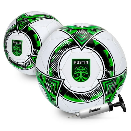 Franklin Sports MLS Austin FC Soccer Ball - Official Size 5 Soccer Ball - Regulation Size + Weight Soccer Ball for Kids + Adults - Boys + Girls Soccer Ball - Air Pump Included
