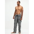 thumbnail image 2 of DevOps Buffalo Plaid Plush Fleece Pajama Pants Men's, Large, White/Blue, 2 of 7