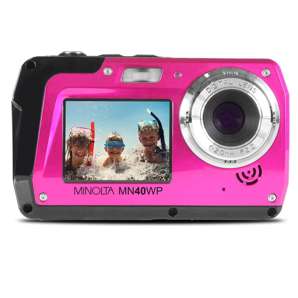 Minolta 48 MP Dual Screen Waterproof Digital Camera MN40WP
