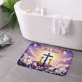 thumbnail image 3 of FJPT He Is Risen Easter Cross Lily Flower Non Slip Flannel Polyester Floor Mat For Bathroom Kitchen Bedroom Decor 16x24 inch, 3 of 5