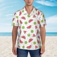 thumbnail image 4 of Lsque Watermelon And Kiwi pattern Hawaiian Shirt for Men, Unisex Summer Beach Casual Short Sleeve Button Down Shirts-Large, 4 of 9