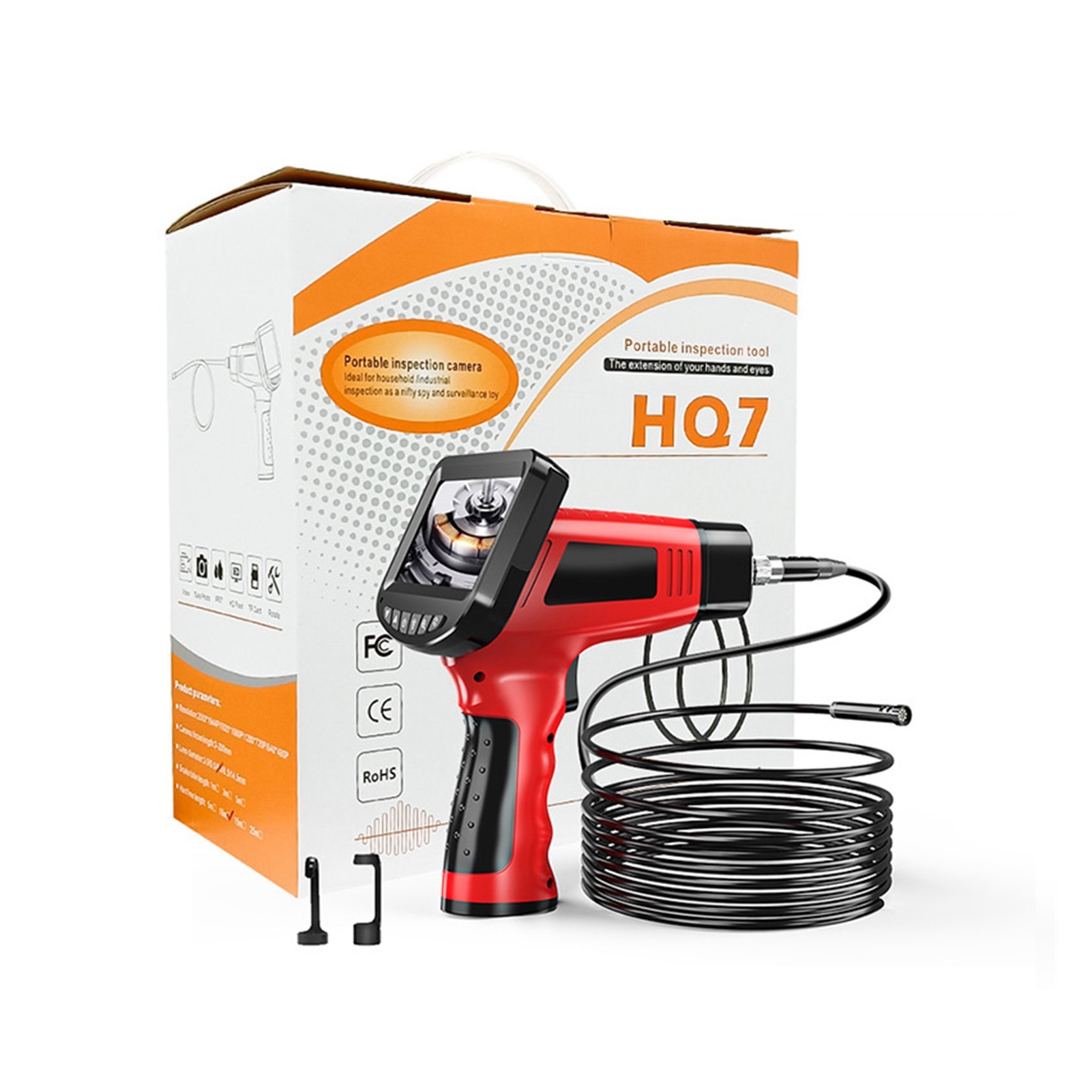 Digital Inspection Camera With 4.3" LCD Monitor IP67 Waterproof Borescope 1080P Dual Endoscope Camera With 6 LED 32GB TF Card , User-Friendly Borescopes
