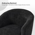 thumbnail image 3 of Boucle Accent Chair Barrel Chair Metal Legs Upholstered Chenille Lounge Single Sofa Bedroom Living Room Black, 3 of 9