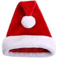 thumbnail image 2 of 1 gorro de Navidad, gorro de Papá Noel, vacaciones para adultos, unisex, terciopelo, comodidad, piel extra gruesa, gorro de Navidad para fiesta festiva de Año Nuevo, 2 of 5