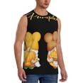 thumbnail image 2 of Bingfone Pumpkin Pie Gnome Pattern Men's Tank Tops Workout Sleeveless Tee Shirts Running Beach Tanks for Men-X-Large, 2 of 4