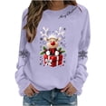 thumbnail image 4 of Ichuanyi Womens Christmas Long Sleeve Crewneck Sweatshirts Christmas Print Casual Pullover Cute Xmas Shirt Top, 4 of 5