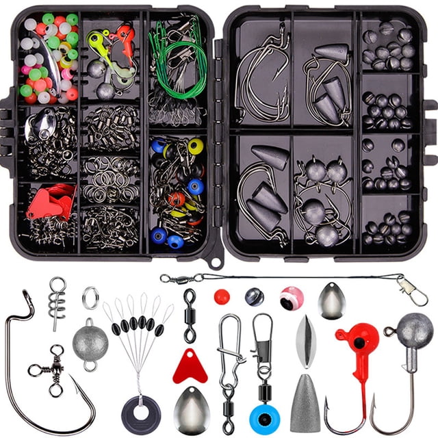 Juego de Señuelos de Pesca de 257 Uds., Kit de anzuelos de pesca antibobinado de Metal ABS resistente a la corrosión para exteriores con Caja de Almacenamiento negra YUNYI BRAND Deportes