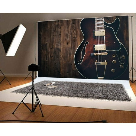 ABPHOTO Polyester 7x5ft Photography Backdrop Vintage Wood Floor Violin Music Artistic Backdrops for Photography Photo Shoots Party Adults Kids Wedding Personal Portrait Photo Background Studio
