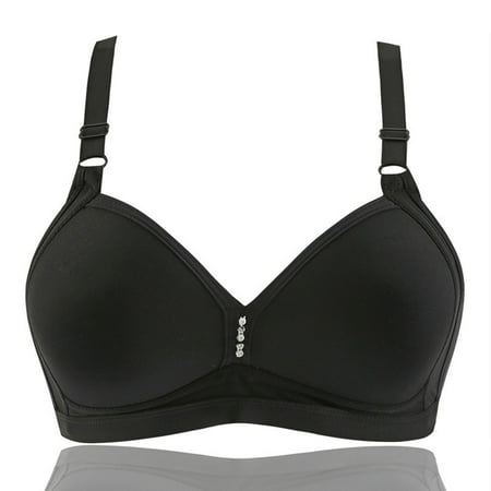 

Miluxas Clearance Women Bras Double Breasted Comfortable Breathable Anti-exhaust Base Solid Non-Steel Ring Non-Magnetic Buckle Underwear Black 6(M)