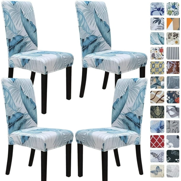 SPRINGRICO Paquete De 4 Fundas Para Sillas De Comedor Con Cinturón De Seguridad, Fundas Elásticas Para
