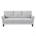 thumbnail image 2 of Xumo Sofa- Light Gray Fabric- 79 Inch- Black Tapered Wood Legs, 2 of 6