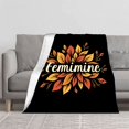 thumbnail image 2 of Stylish Flannel Blanket with Vibrant Autumn Leaves Design - Soft Cozy and Warm for Sofa Travel Bed and Chair, 2 of 7