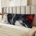 thumbnail image 2 of Fotbe Red Black Ink Style Bald Eagle Funda para Almohada Corporal con Diseño, Funda de Microfibra Ultrasuave de 20x54 Pulgadas, Ropa de Cama Elegante, 2 of 7