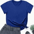 thumbnail image 4 of ORT T Shirts for Women Summer Short Sleeve Crewneck Casual Cute Graphic Basic Tees Tops(Blue,S), 4 of 5