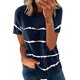 thumbnail image 2 of Women Summer T Shirt, Breathable Round Neck Women Short Sleeve T Shirt Loose Cut Skin Friendly  For Shopping ANGGREK Azul violáceo M, 2 of 5