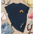 thumbnail image 3 of S4E Women's Rainbow Flag LGBTQ Gay Pride T-Shirt Medium Navy, 3 of 4