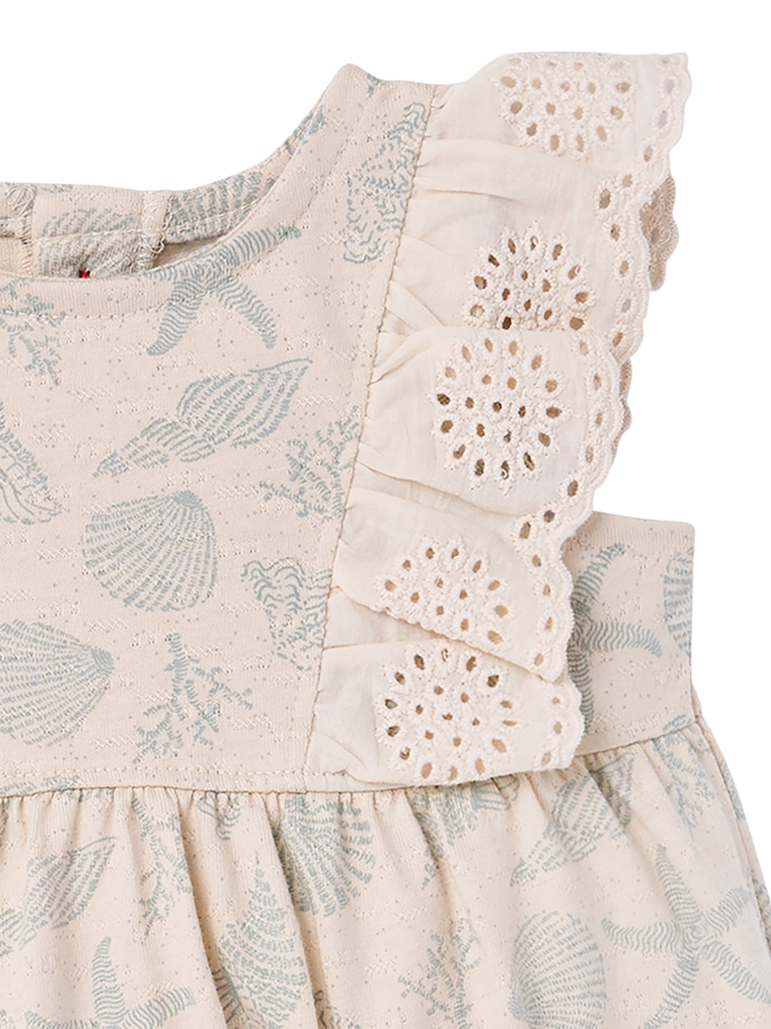 Modern Moments by Gerber Baby Girl Bubble Romper with Eyelet Trim, Sizes 0/3 onths - 24 Months