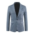 thumbnail image 5 of INSPIRE CHIC Striped Blazers for Men's One Button Slim Fit Business Stripe Sports Coats XL Navy Blue, 5 of 6