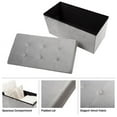 thumbnail image 4 of Lavish Home 30-inch Velvet Tufted Storage Ottoman, Footrest, or Linen Chest Gray, 4 of 10