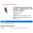 thumbnail image 2 of Front Right Passenger Side Turn Signal Assembly - Compatible with 2001 - 2004 Mercedes-Benz SLK320 2002 2003, 2 of 2