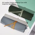 thumbnail image 4 of sweethay Bolsas de cosméticos impermeables portátiles de cuero PU estuche de maquillaje de moda organizador de belleza bolsa de almacenamiento Bolsas de maquillaje Verde 15*6*10cm, 4 of 6